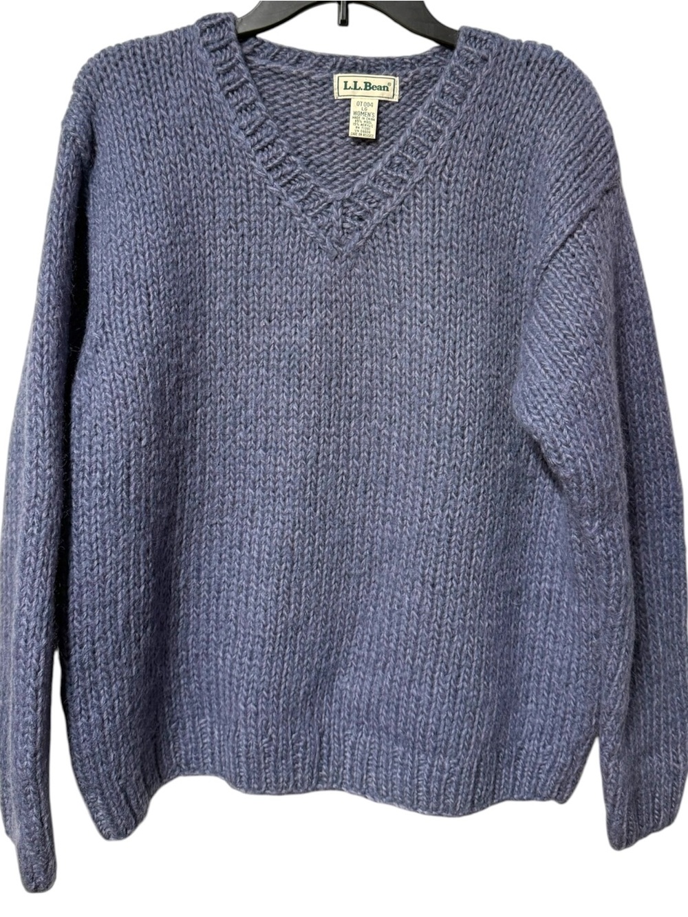 L.L. Bean VTG Chunky V‑Neck Sweater Sz Lrg